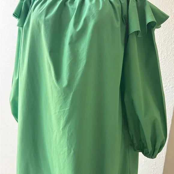 Who What Wear‎ Women’s Enchanted Emerald Green Off the Shoulder Midi Dress XS - Picture 6 of 9